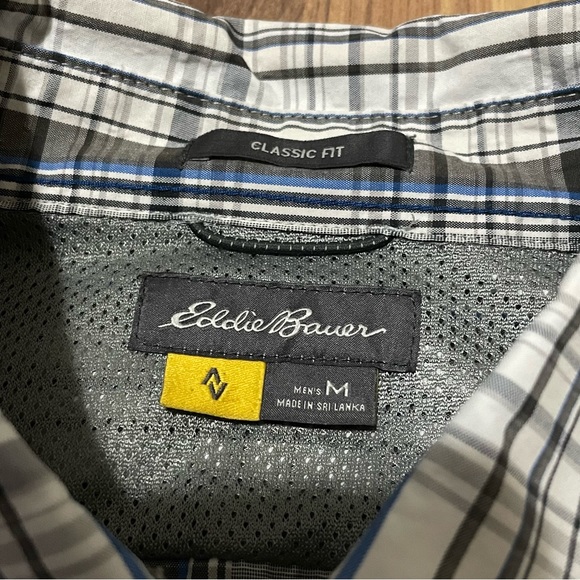 3/$25 Eddie Bauer Button Down Long Sleeve Shirt Classic Fit Medium Plaid - Picture 5 of 8